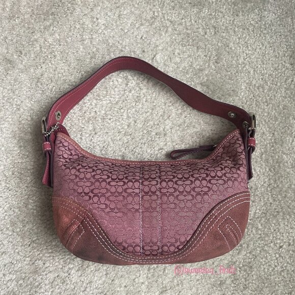 RARE Vintage Coach Plum/Pink Soho Hobo Mini Shoulder Bag 2154 - Picture 2 of 16
